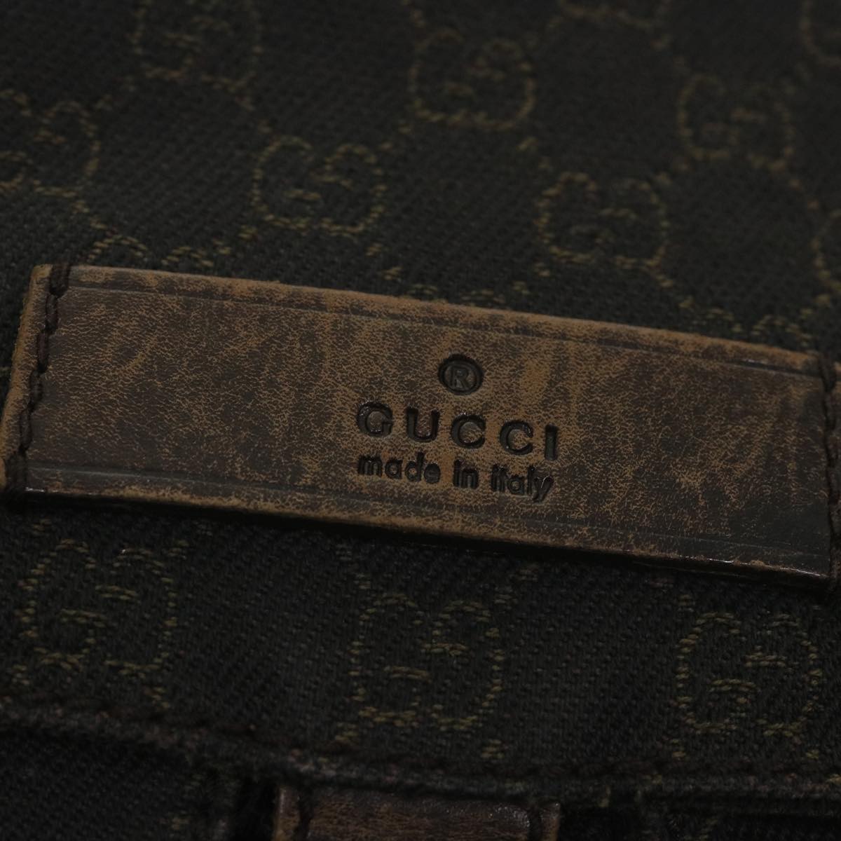 GUCCI GG Canvas Shoulder Bag Brown 101651 Auth ar10778