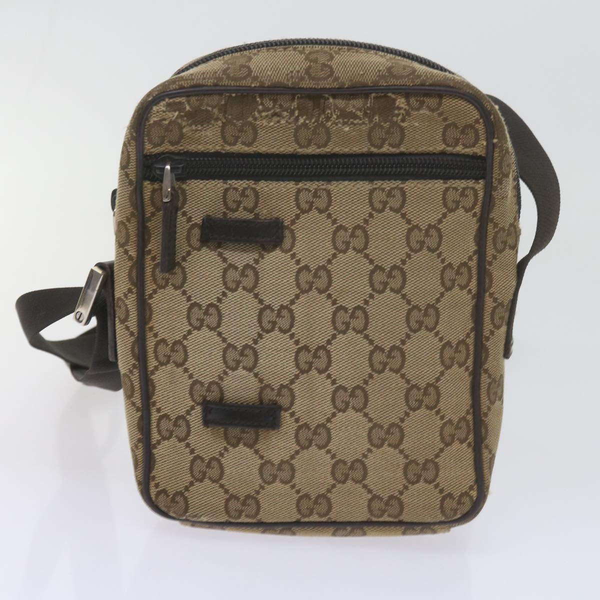 GUCCI GG Canvas Web Sherry Line Shoulder Bag 3Set Beige Auth ar10786