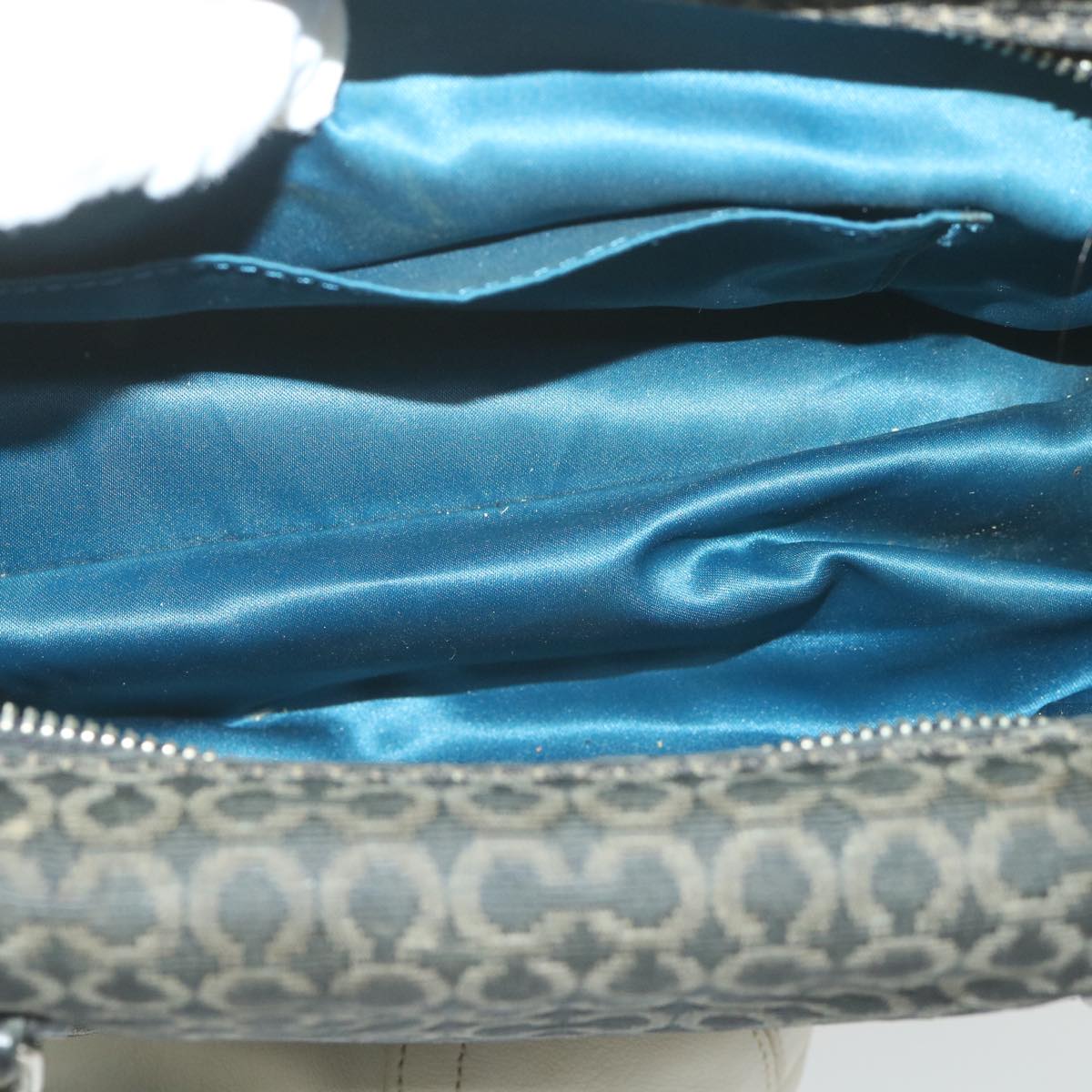 Coach Signature Shoulder Bag Canvas Leather 5Set Gray Black white Auth ar10801