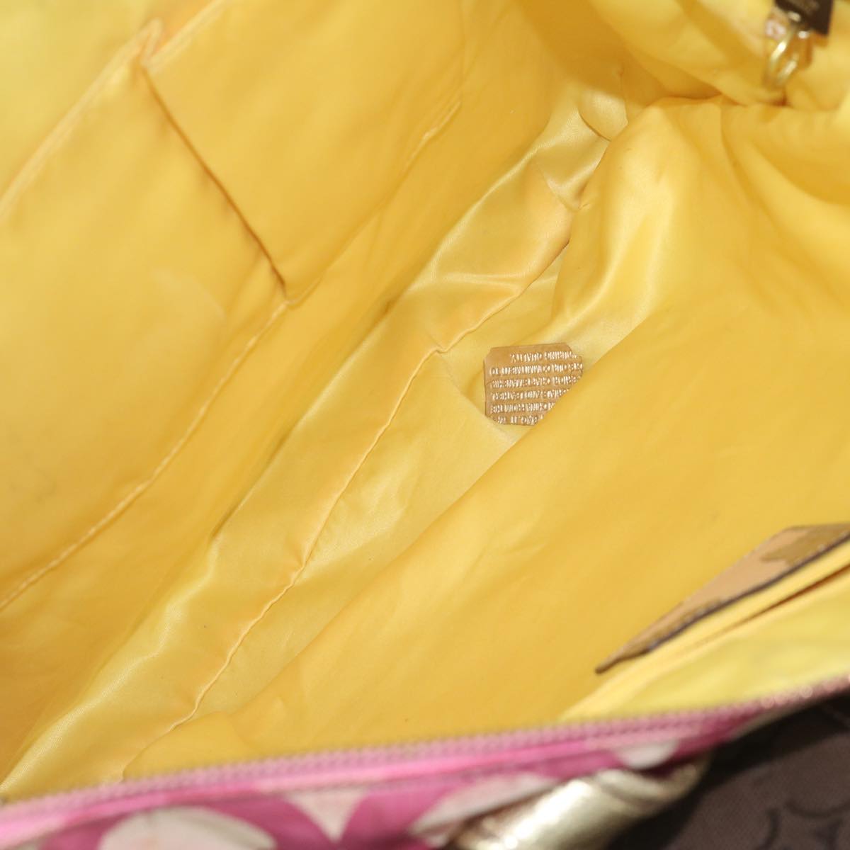 Coach Signature Tote Bag Canvas nylon 5Set Beige Pink Brown Auth ar10808