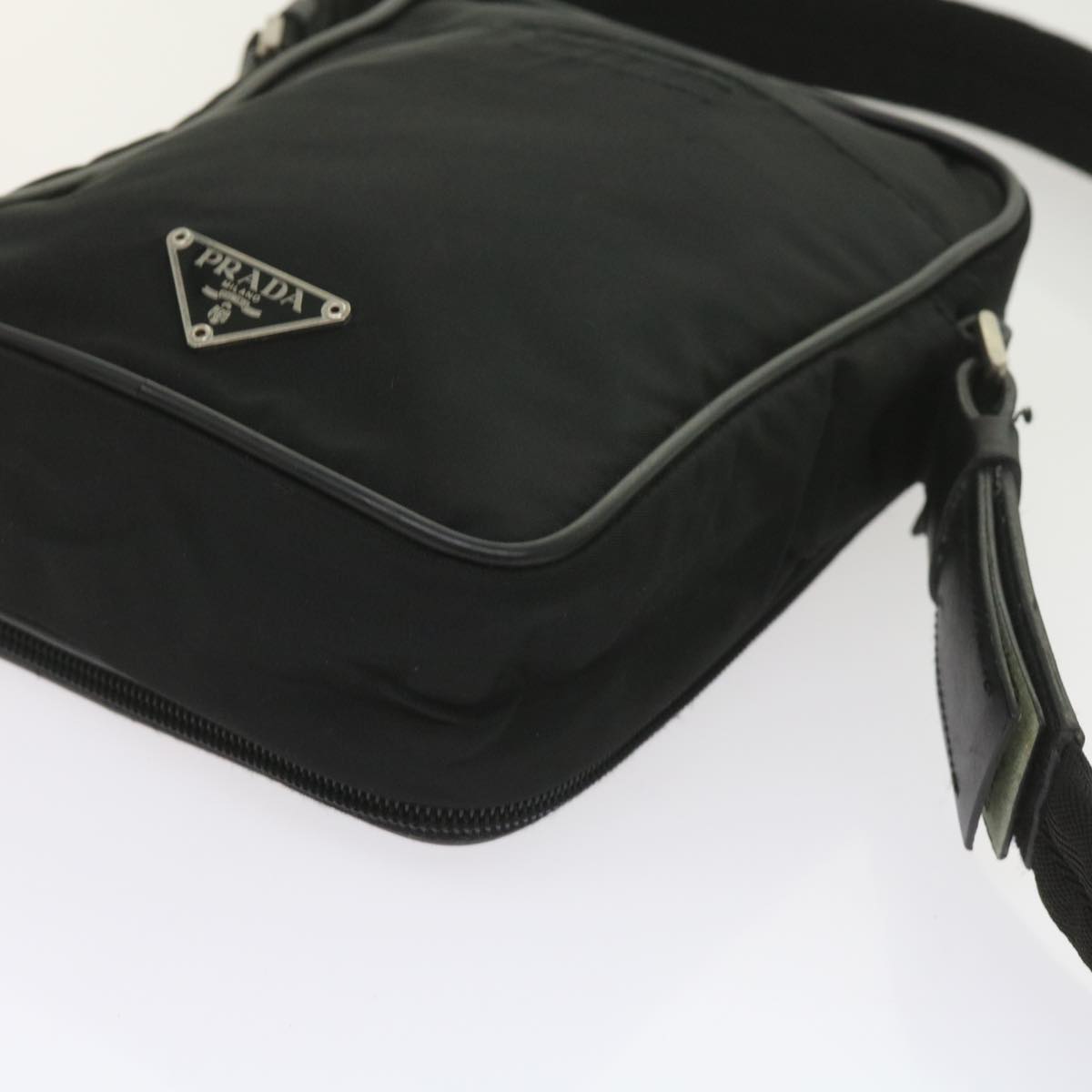 PRADA Shoulder Bag Nylon Black Auth ar10817