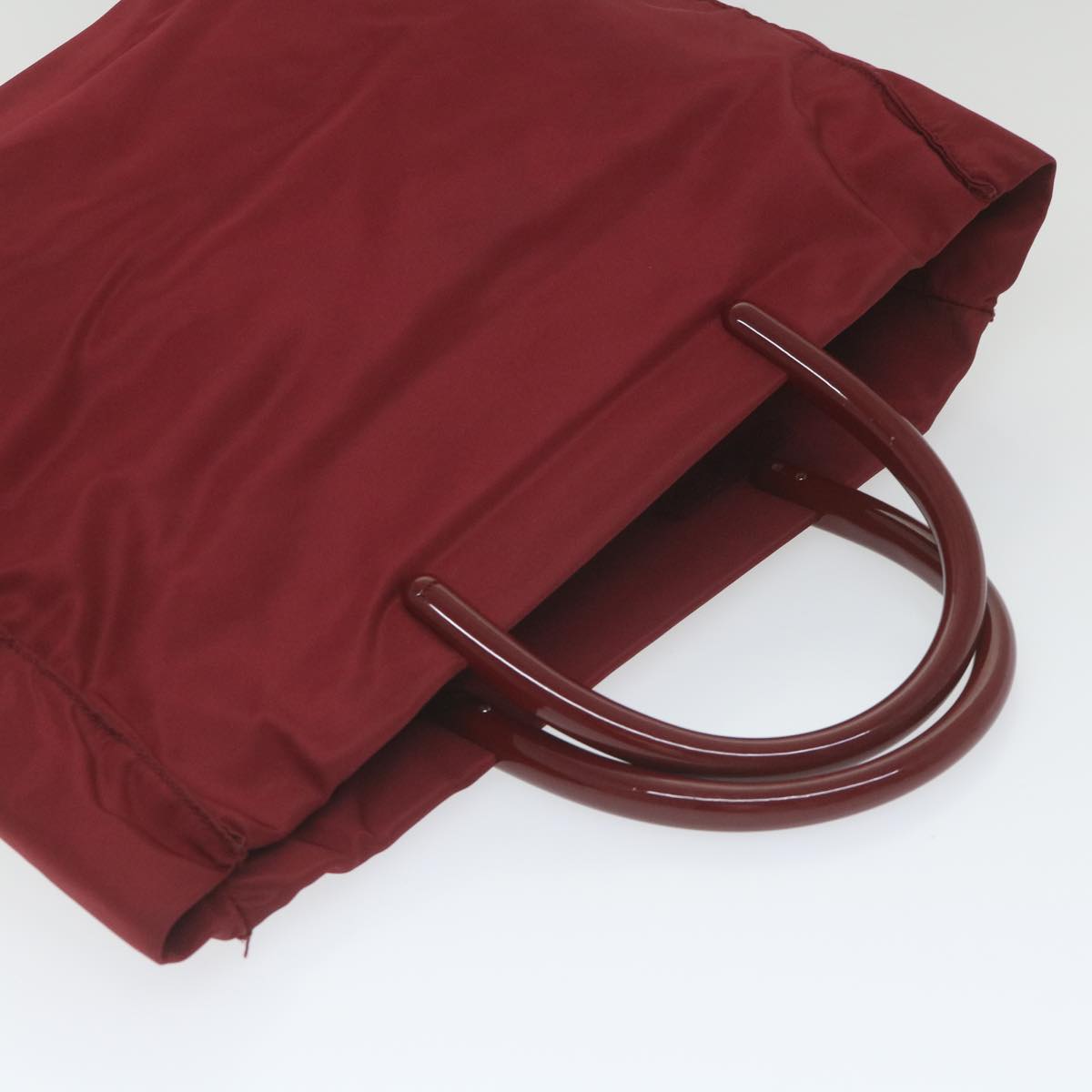 PRADA Hand Bag Nylon Red Auth ar10826B