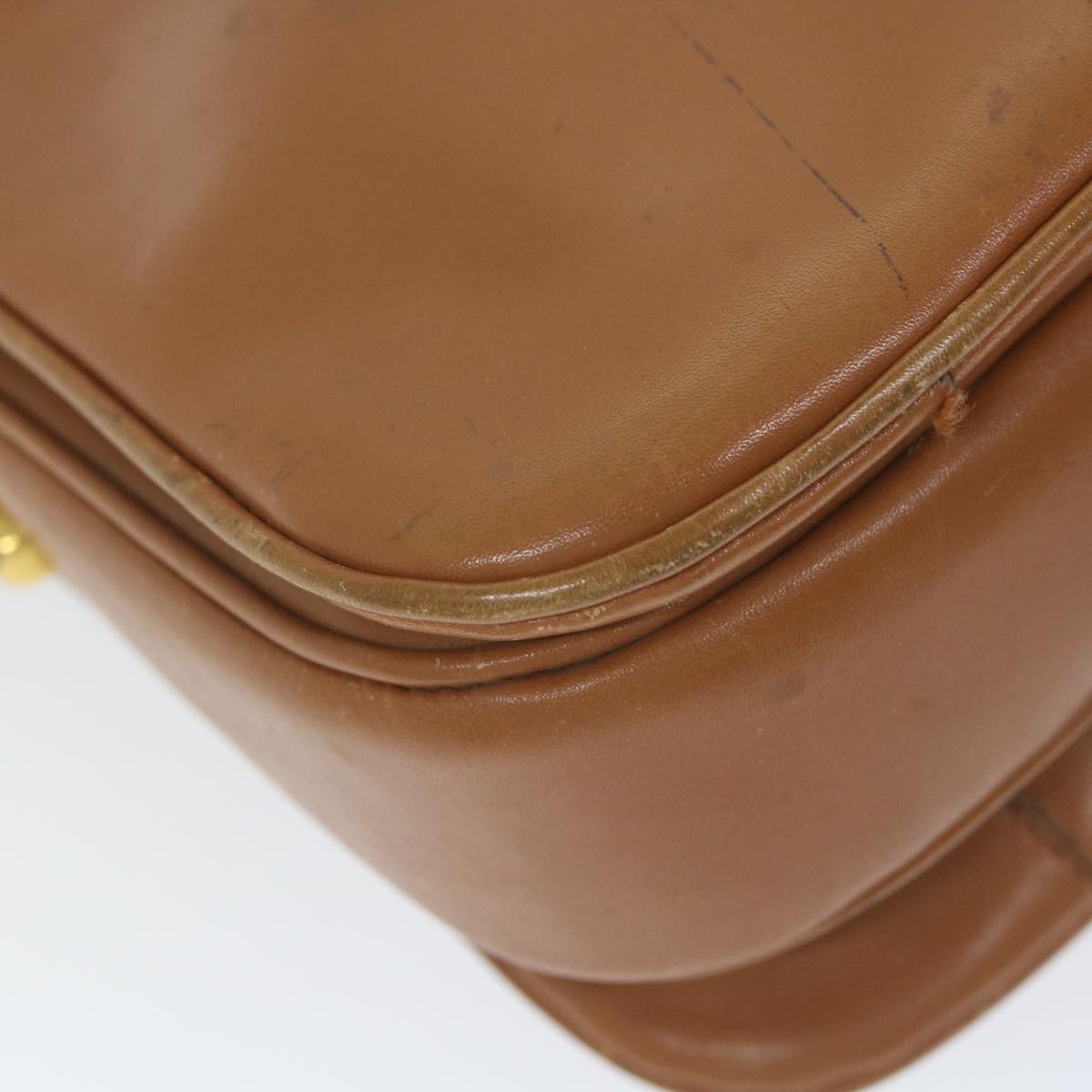CELINE Shoulder Bag Leather Brown Auth ar10831B