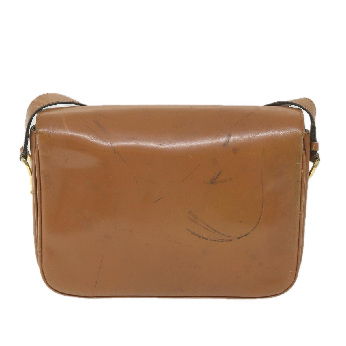 CELINE Shoulder Bag Leather Brown Auth ar10831B - 0