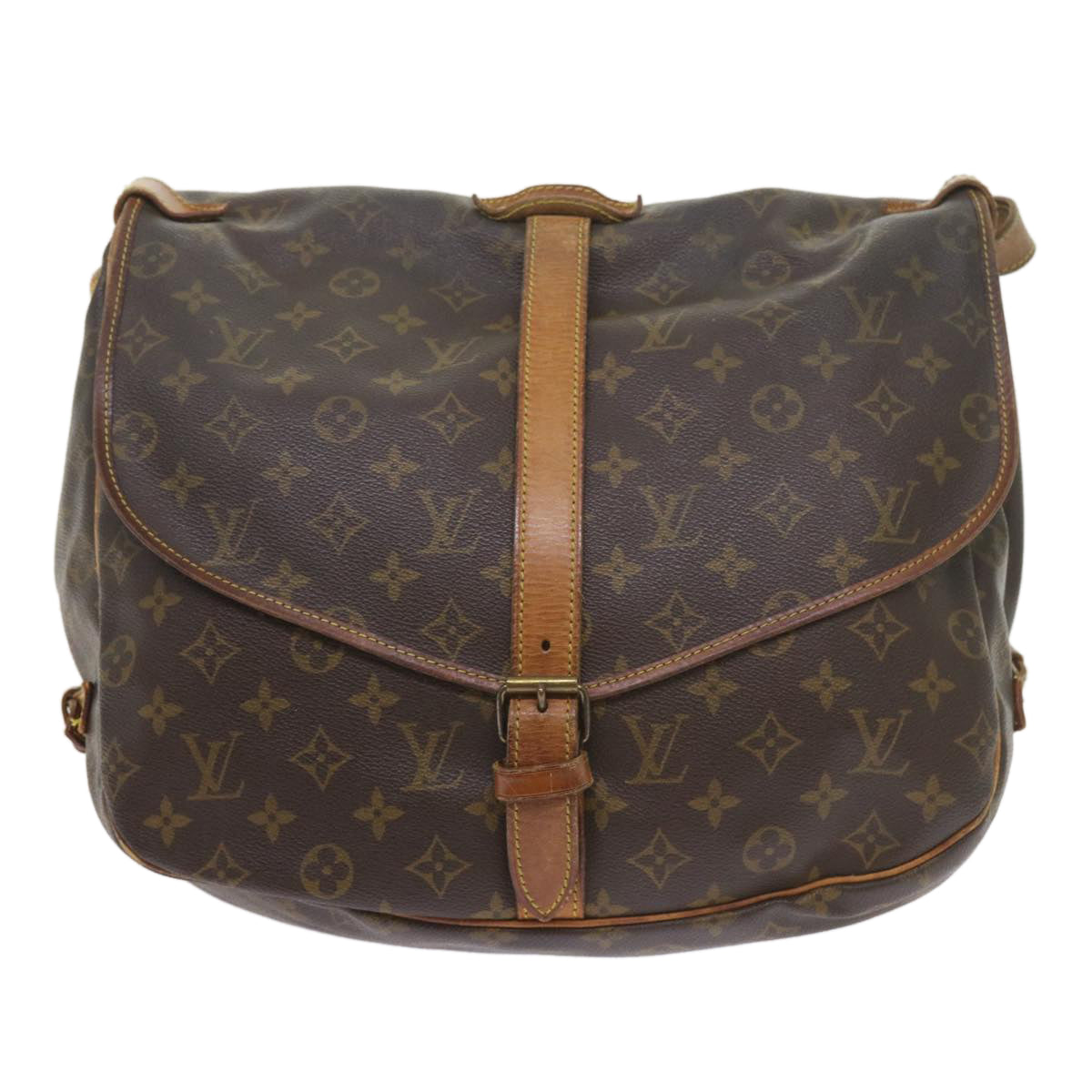 LOUIS VUITTON Monogram Saumur 35 Shoulder Bag M42254 LV Auth ar10836B