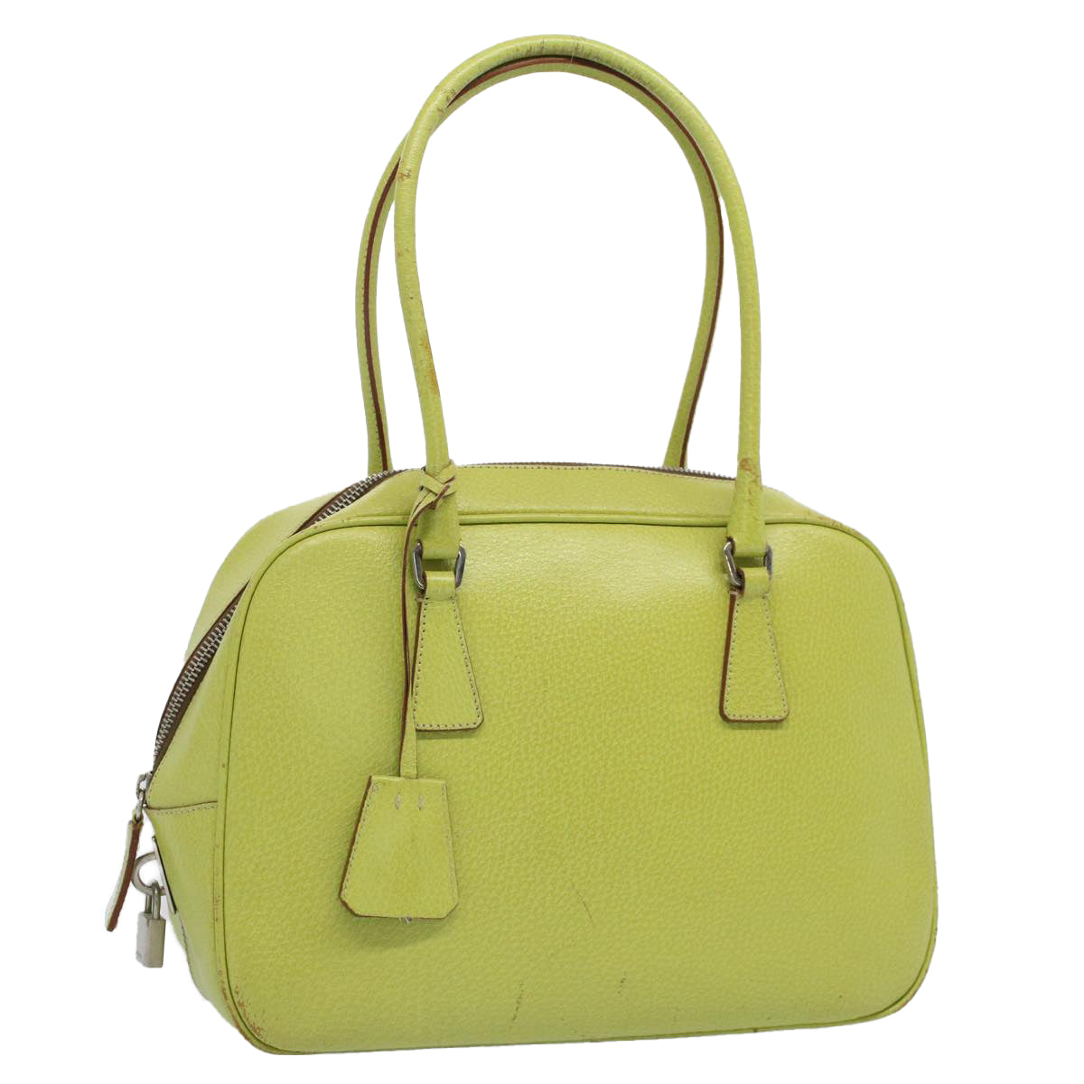 PRADA Shoulder Bag Leather Green Auth ar10837B