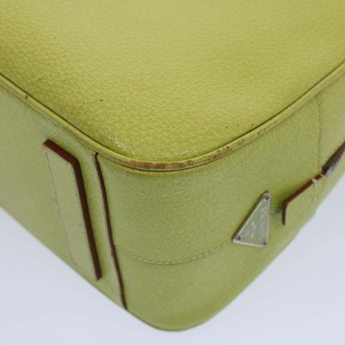 PRADA Shoulder Bag Leather Green Auth ar10837B