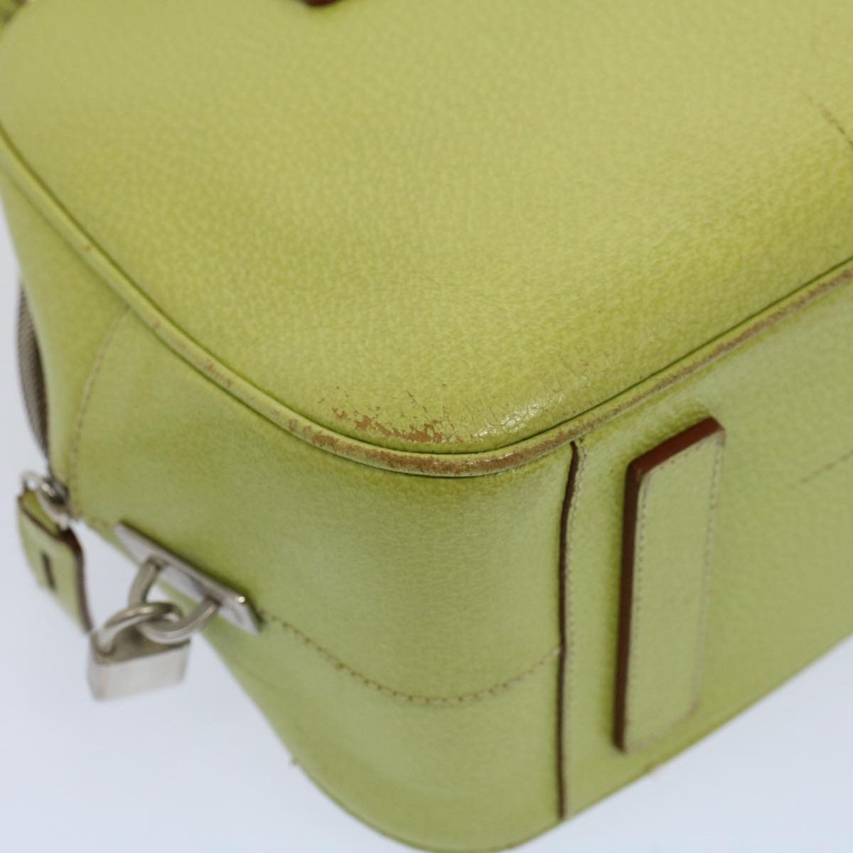 PRADA Shoulder Bag Leather Green Auth ar10837B