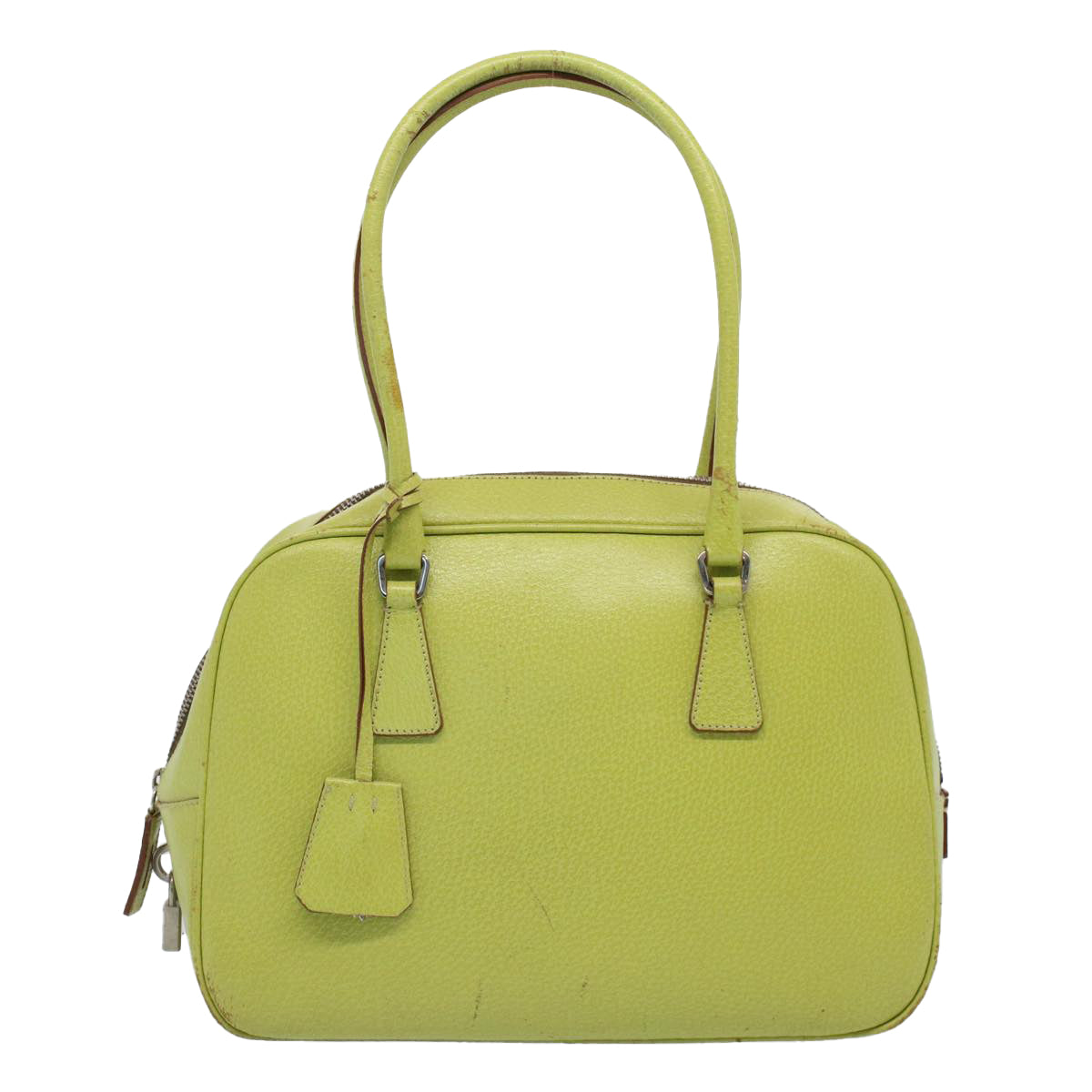 PRADA Shoulder Bag Leather Green Auth ar10837B