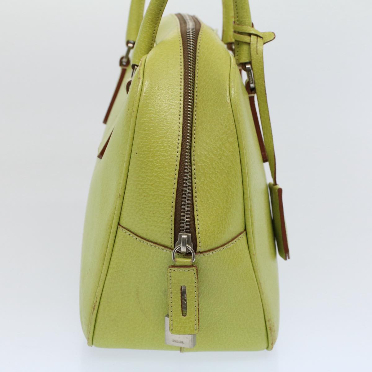 PRADA Shoulder Bag Leather Green Auth ar10837B