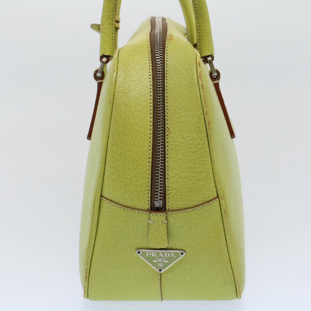 PRADA Shoulder Bag Leather Green Auth ar10837B