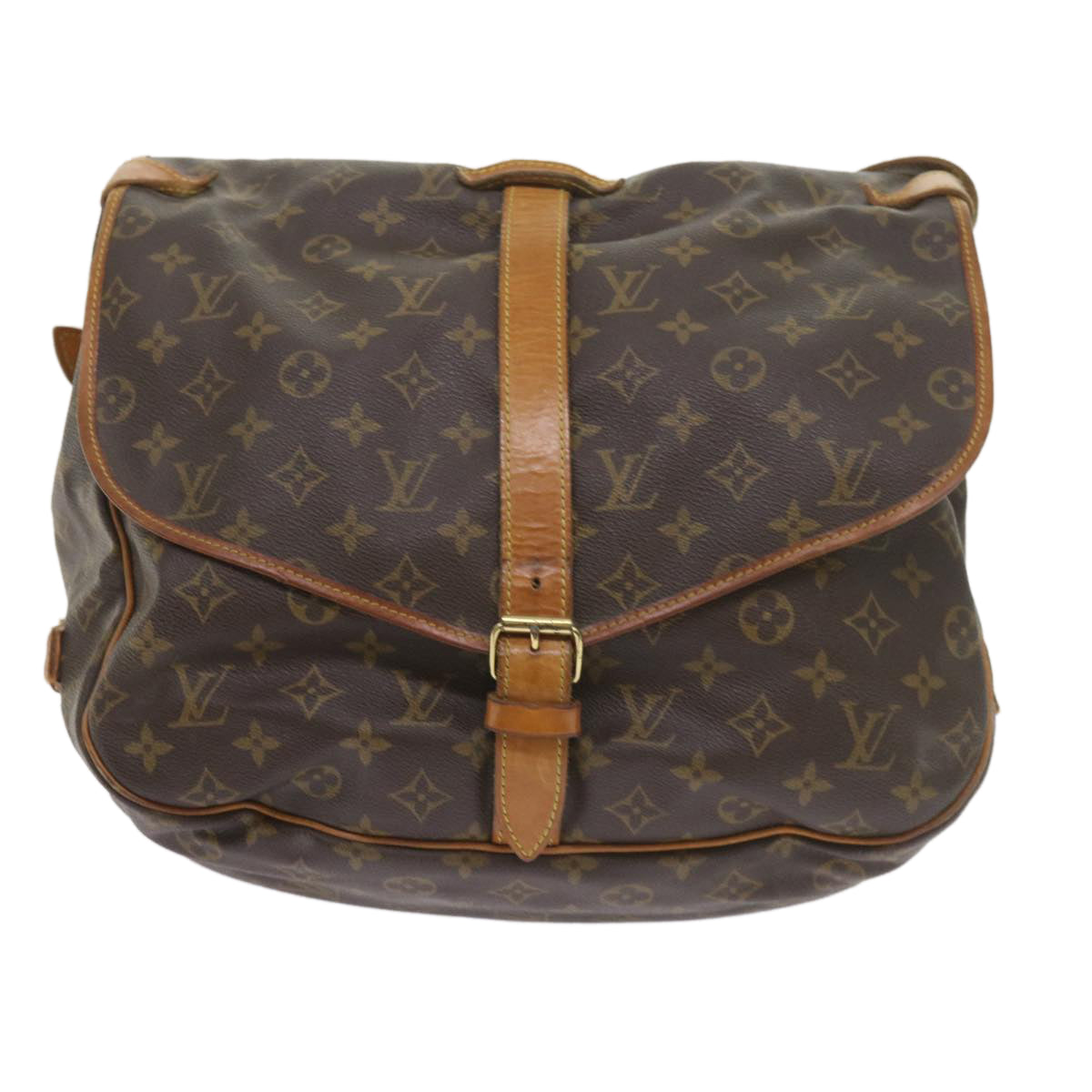 LOUIS VUITTON Monogram Saumur 35 Shoulder Bag M42254 LV Auth ar10846B