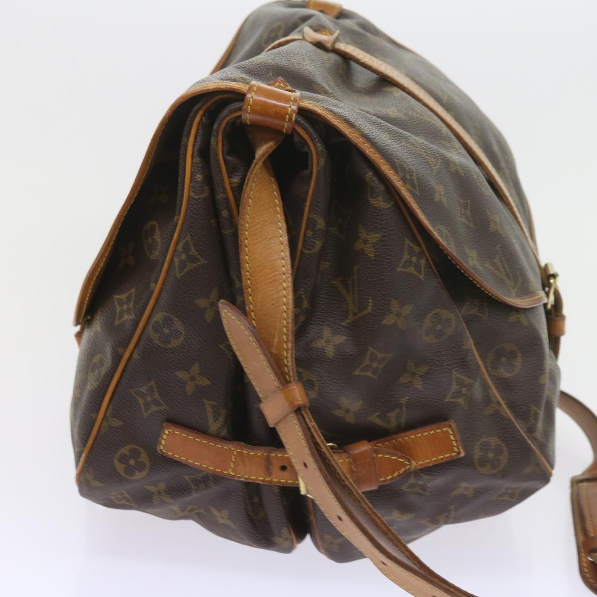 LOUIS VUITTON Monogram Saumur 35 Shoulder Bag M42254 LV Auth ar10846B