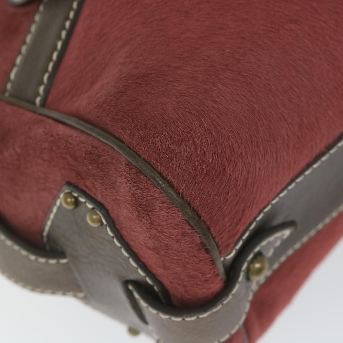 CELINE Shoulder Bag Harako leather Red Auth ar10857B