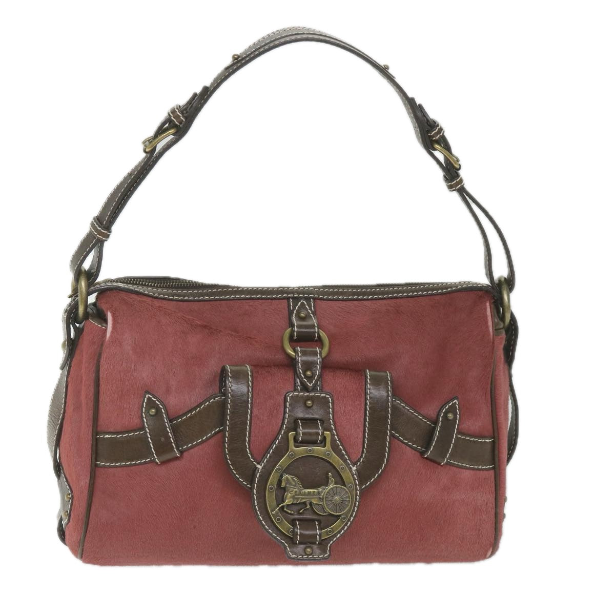 CELINE Shoulder Bag Harako leather Red Auth ar10857B
