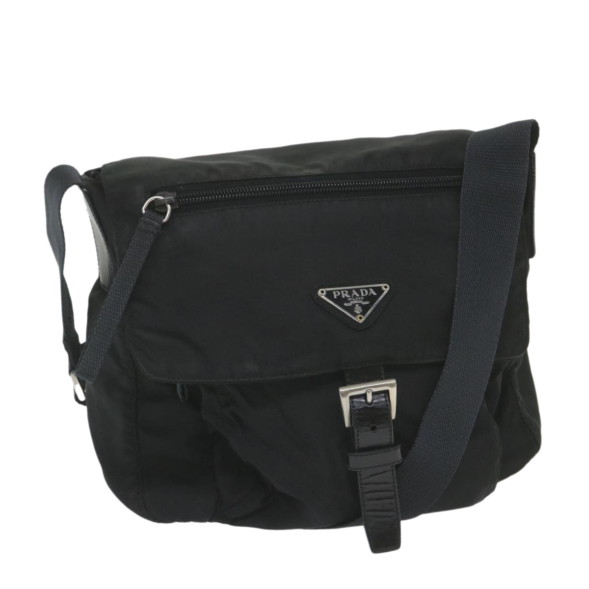 PRADA Shoulder Bag Nylon Black Auth ar10863