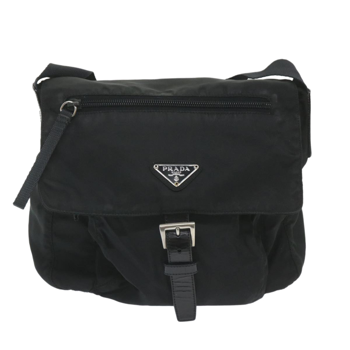 PRADA Shoulder Bag Nylon Black Auth ar10863