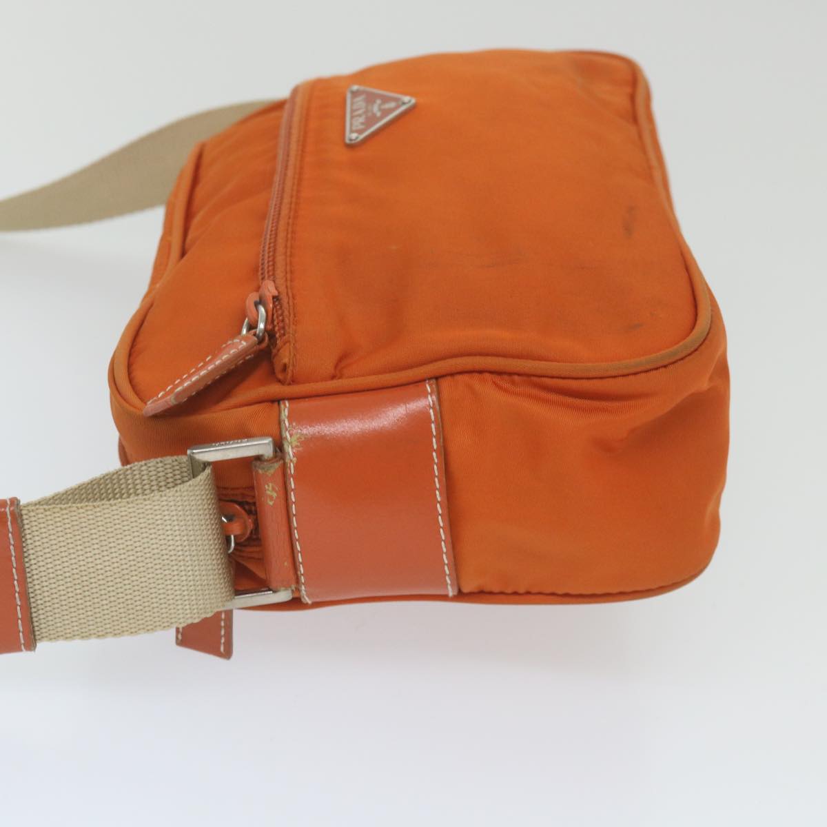 PRADA Shoulder Bag Nylon Orange Auth ar10865