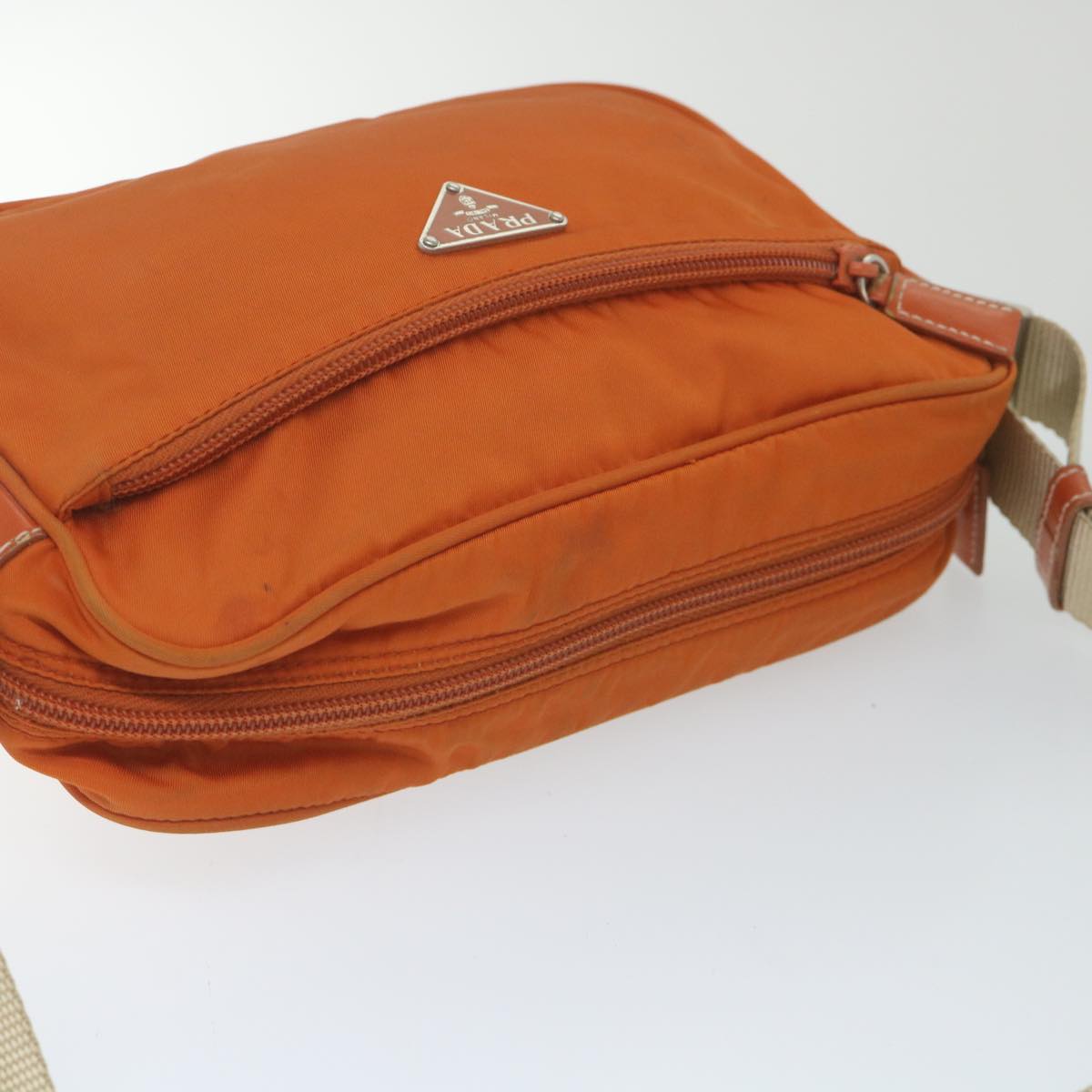 PRADA Shoulder Bag Nylon Orange Auth ar10865