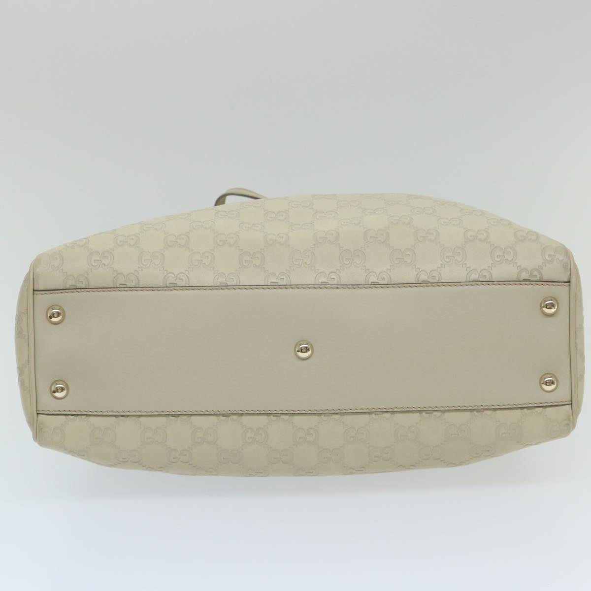 GUCCI GG Canvas Guccissima Shoulder Bag White 170582 Auth ar10868