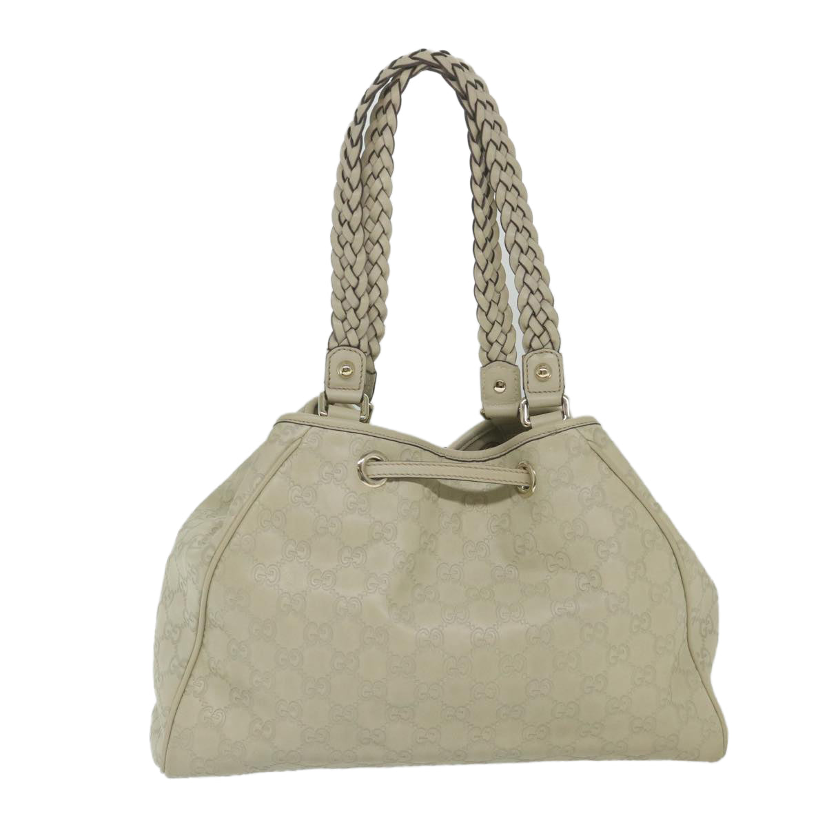 GUCCI GG Canvas Guccissima Shoulder Bag White 170582 Auth ar10868