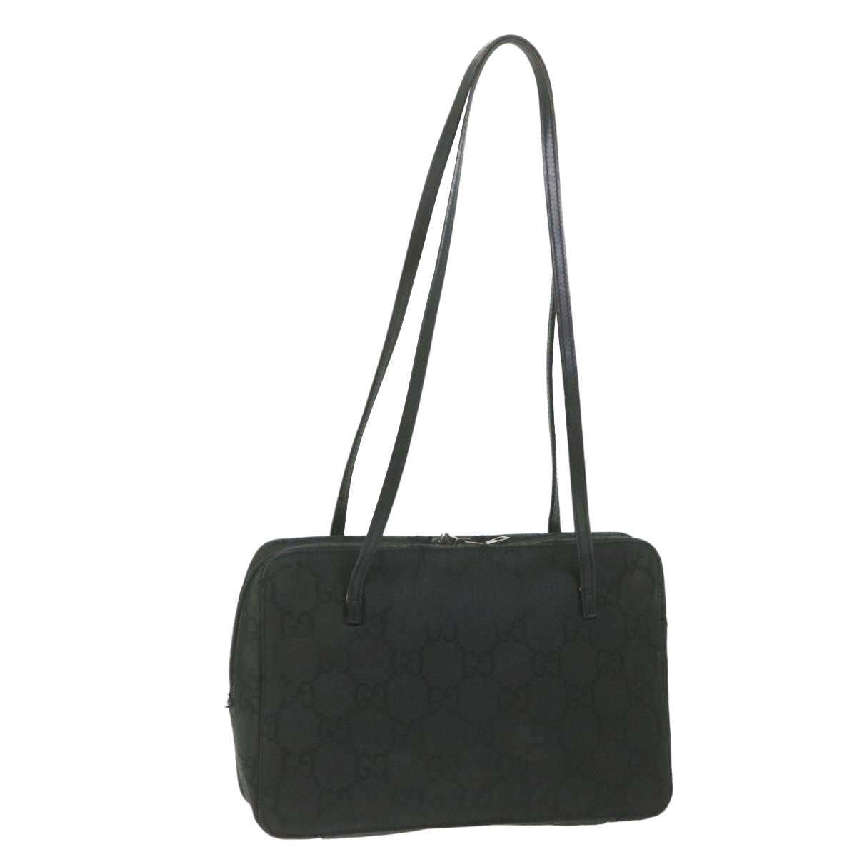 GUCCI GG Canvas Shoulder Bag Black 001 2058 Auth ar10869