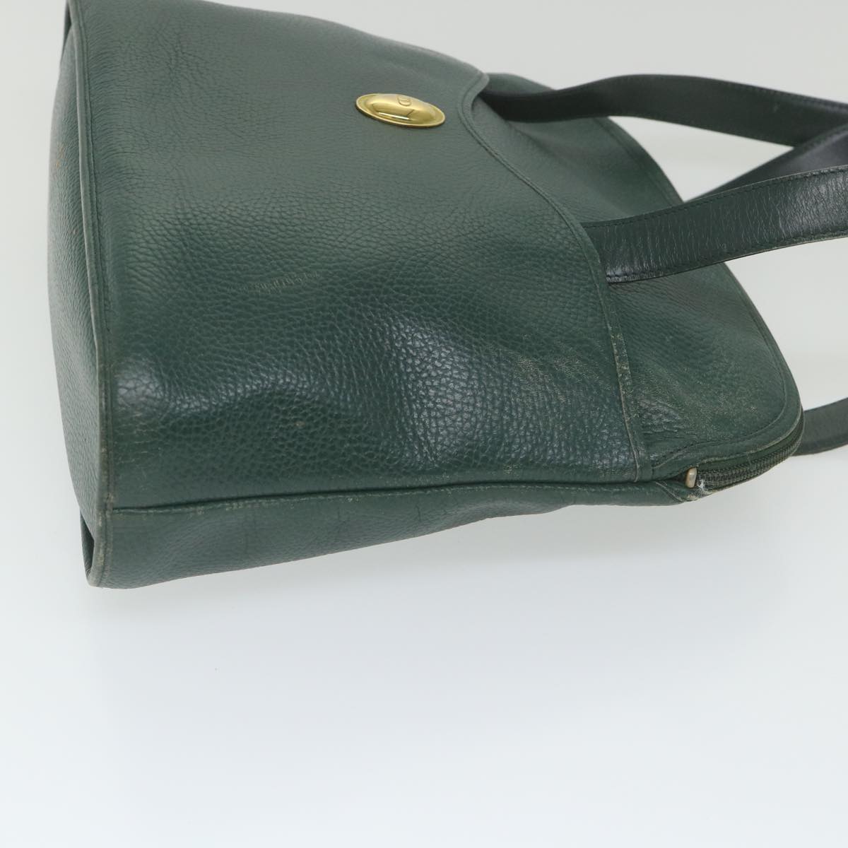 Christian Dior Shoulder Bag Leather Green Auth ar10881