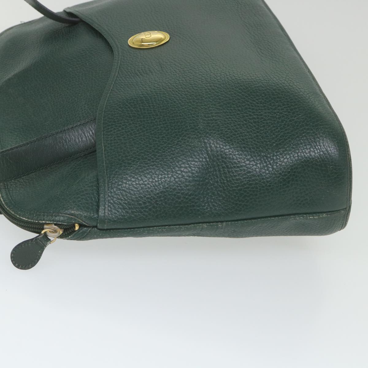 Christian Dior Shoulder Bag Leather Green Auth ar10881