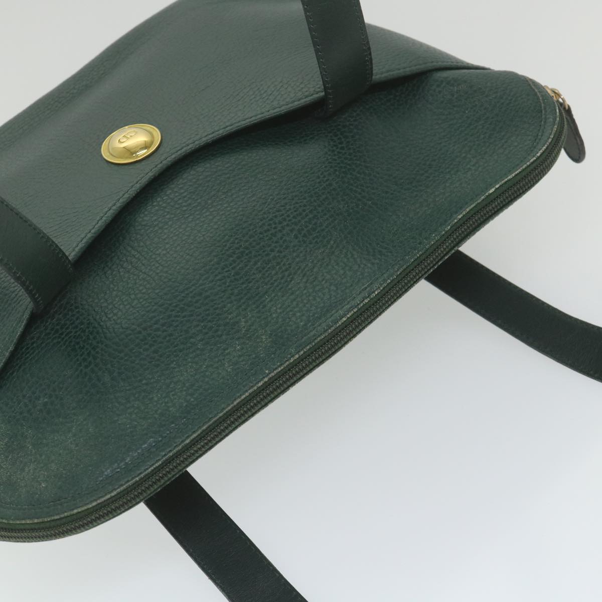 Christian Dior Shoulder Bag Leather Green Auth ar10881