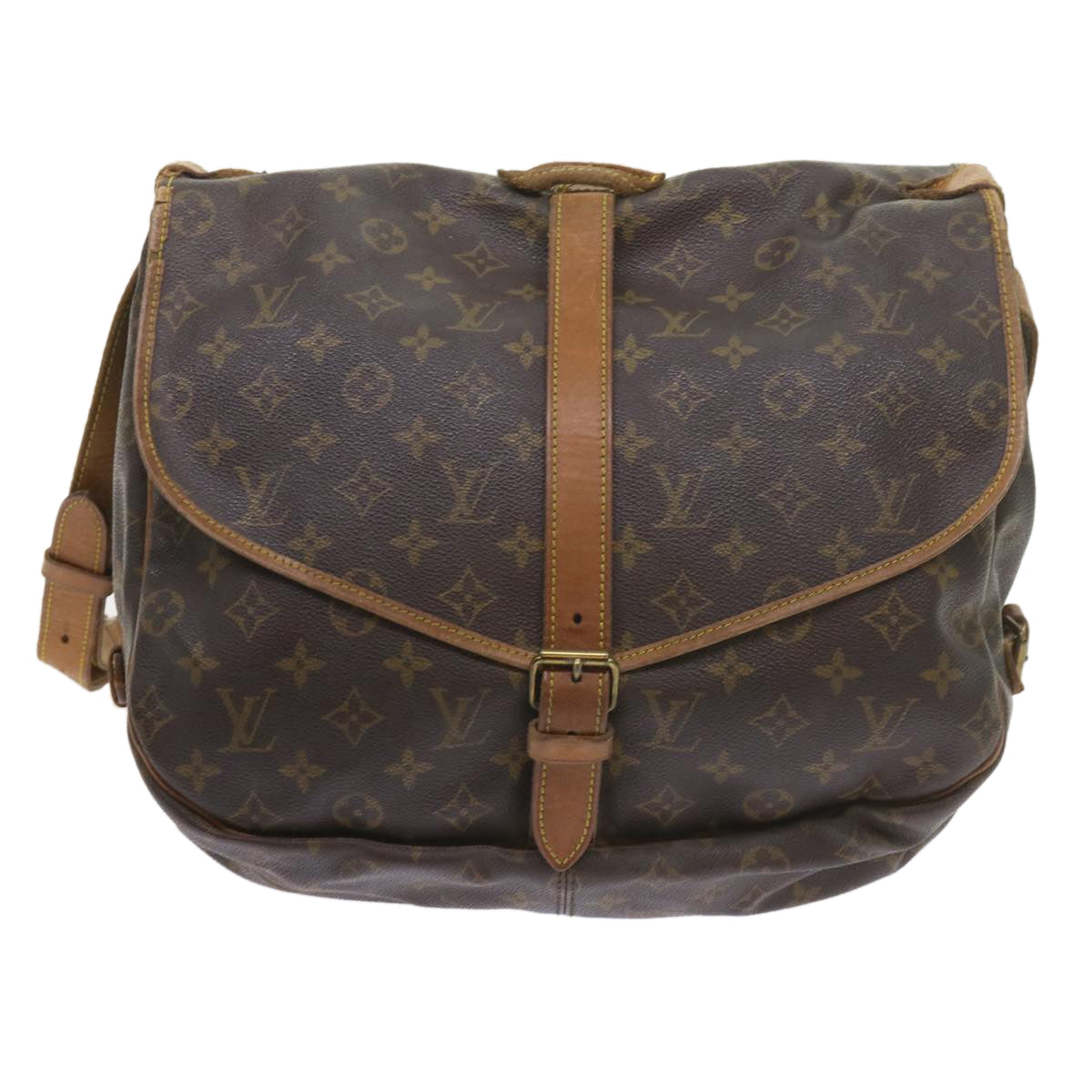 LOUIS VUITTON Monogram Saumur 35 Shoulder Bag M42254 LV Auth ar10889