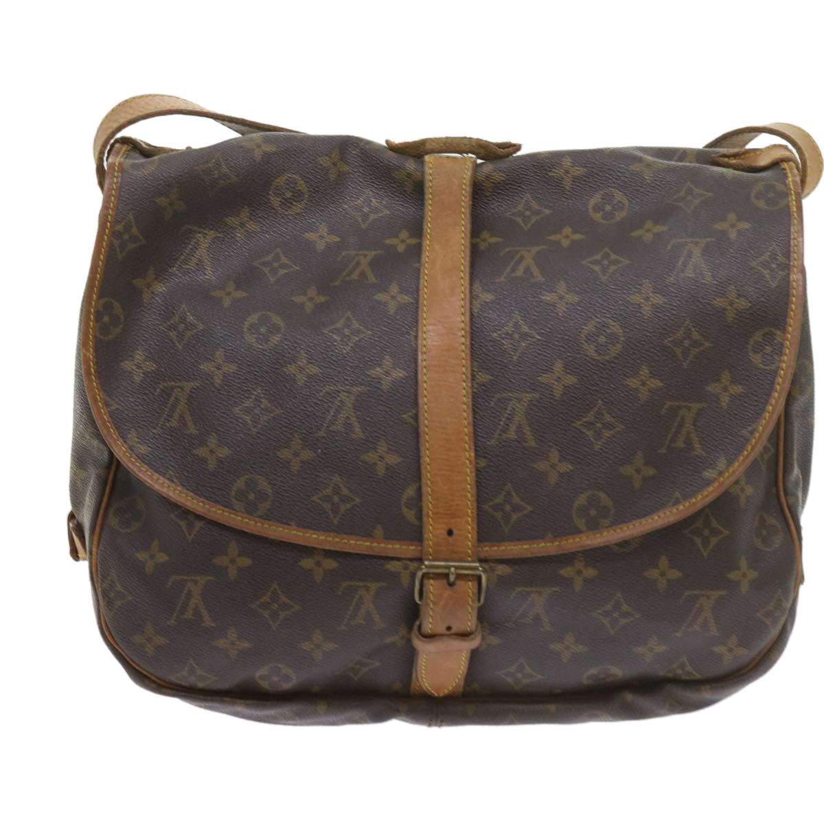 LOUIS VUITTON Monogram Saumur 35 Shoulder Bag M42254 LV Auth ar10889