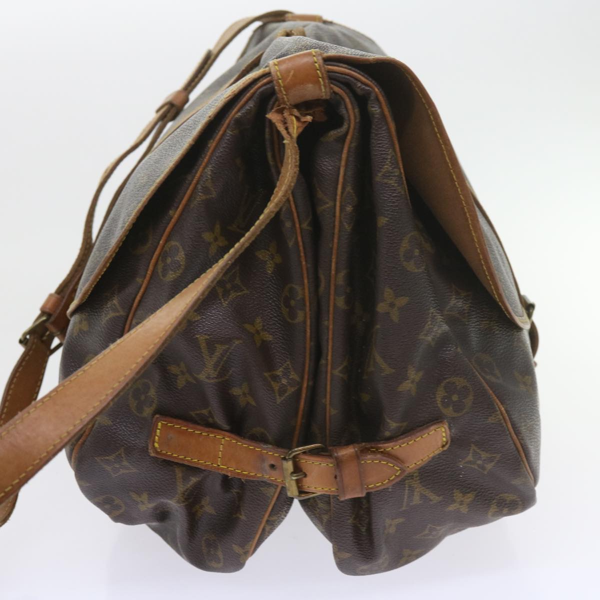 LOUIS VUITTON Monogram Saumur 35 Shoulder Bag M42254 LV Auth ar10889