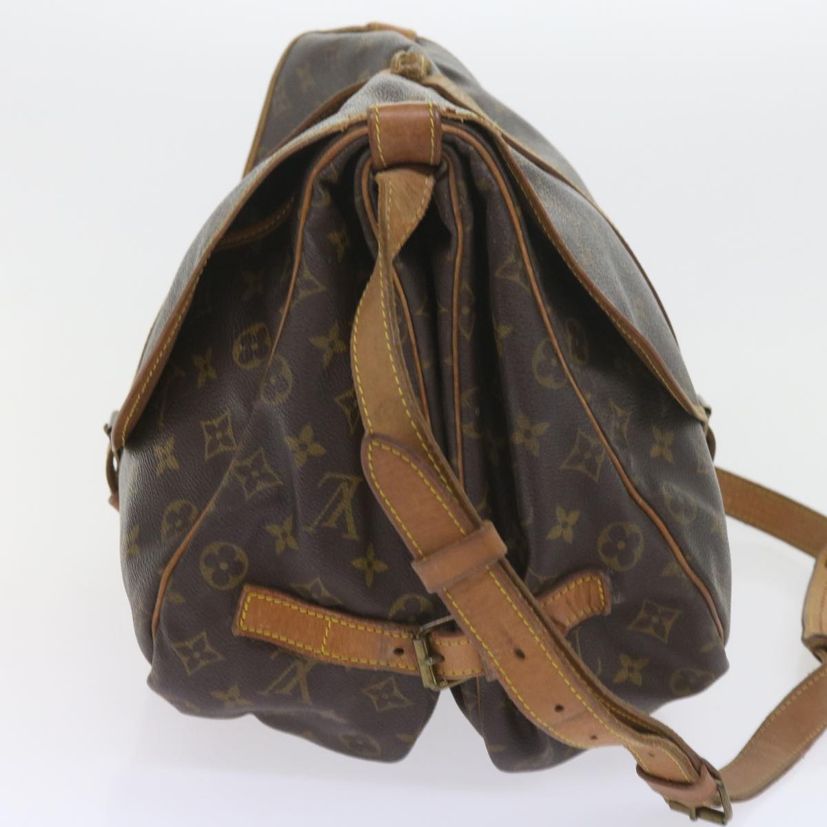 LOUIS VUITTON Monogram Saumur 35 Shoulder Bag M42254 LV Auth ar10889