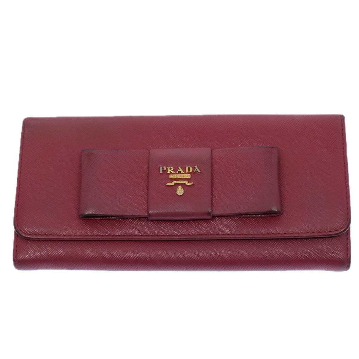PRADA Wallet Leather 7Set Red Pink beige Auth ar10915 - 0