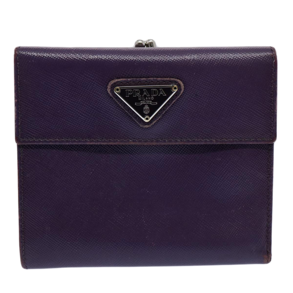 PRADA Wallet Safiano leather 6Set Black Pink purple Auth ar10916 - 0