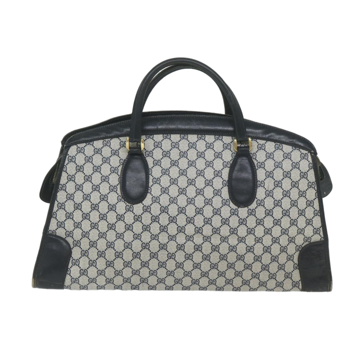 GUCCI GG Supreme Boston Bag PVC Leather Navy Auth ar10943 - 0