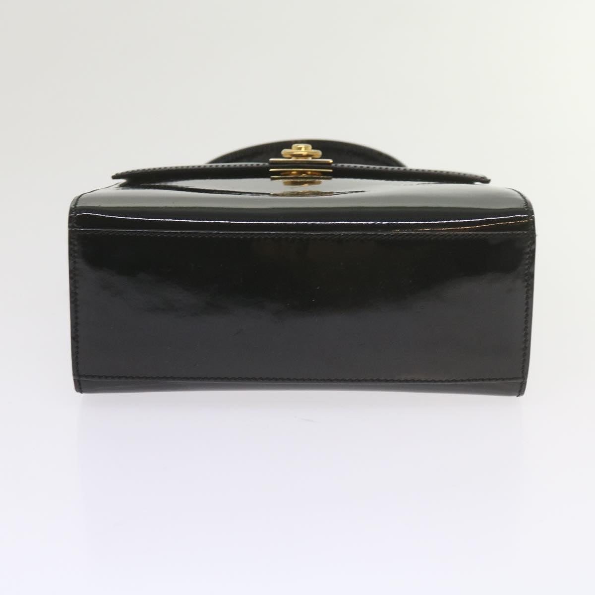 CELINE Hand Bag Patent leather 2way Black Auth ar10948B