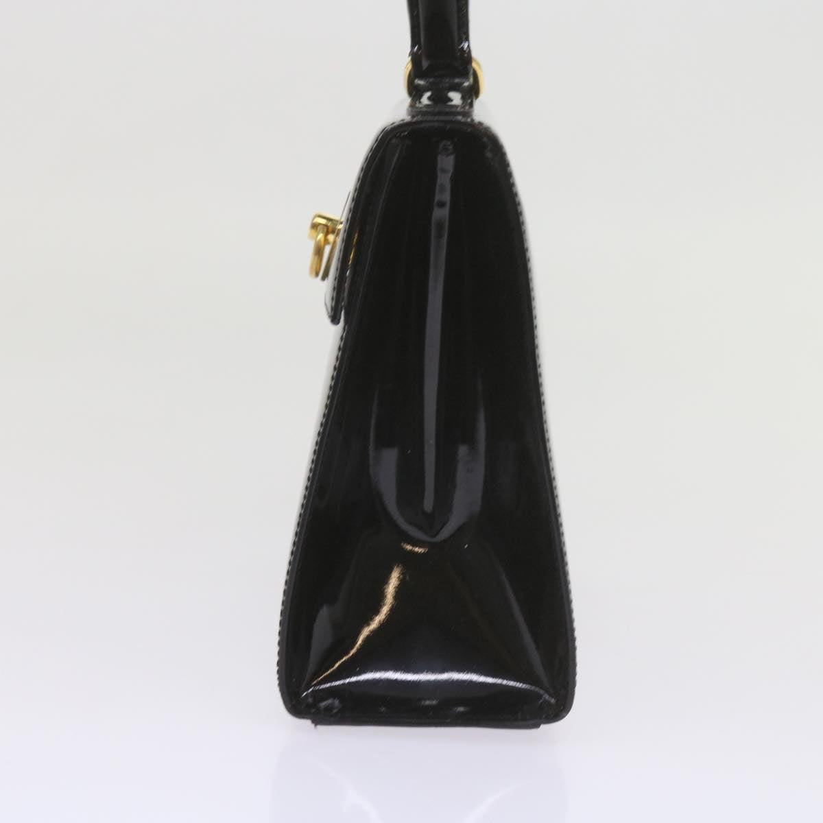 CELINE Hand Bag Patent leather 2way Black Auth ar10948B