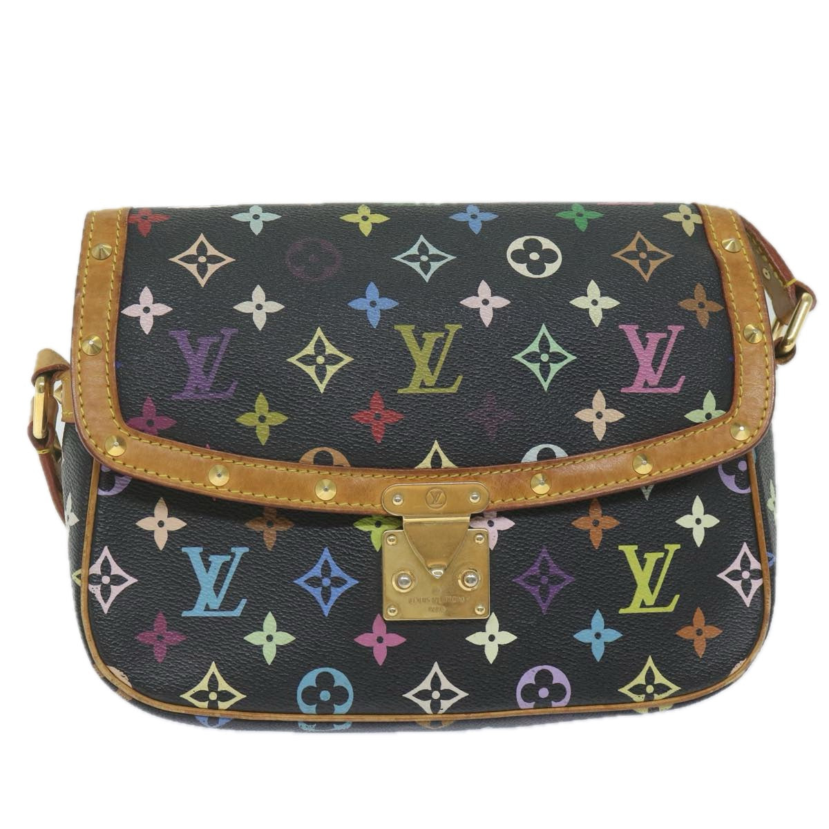 LOUIS VUITTON Monogram Multicolor Sologne Bag Black M92639 LV Auth ar10967B