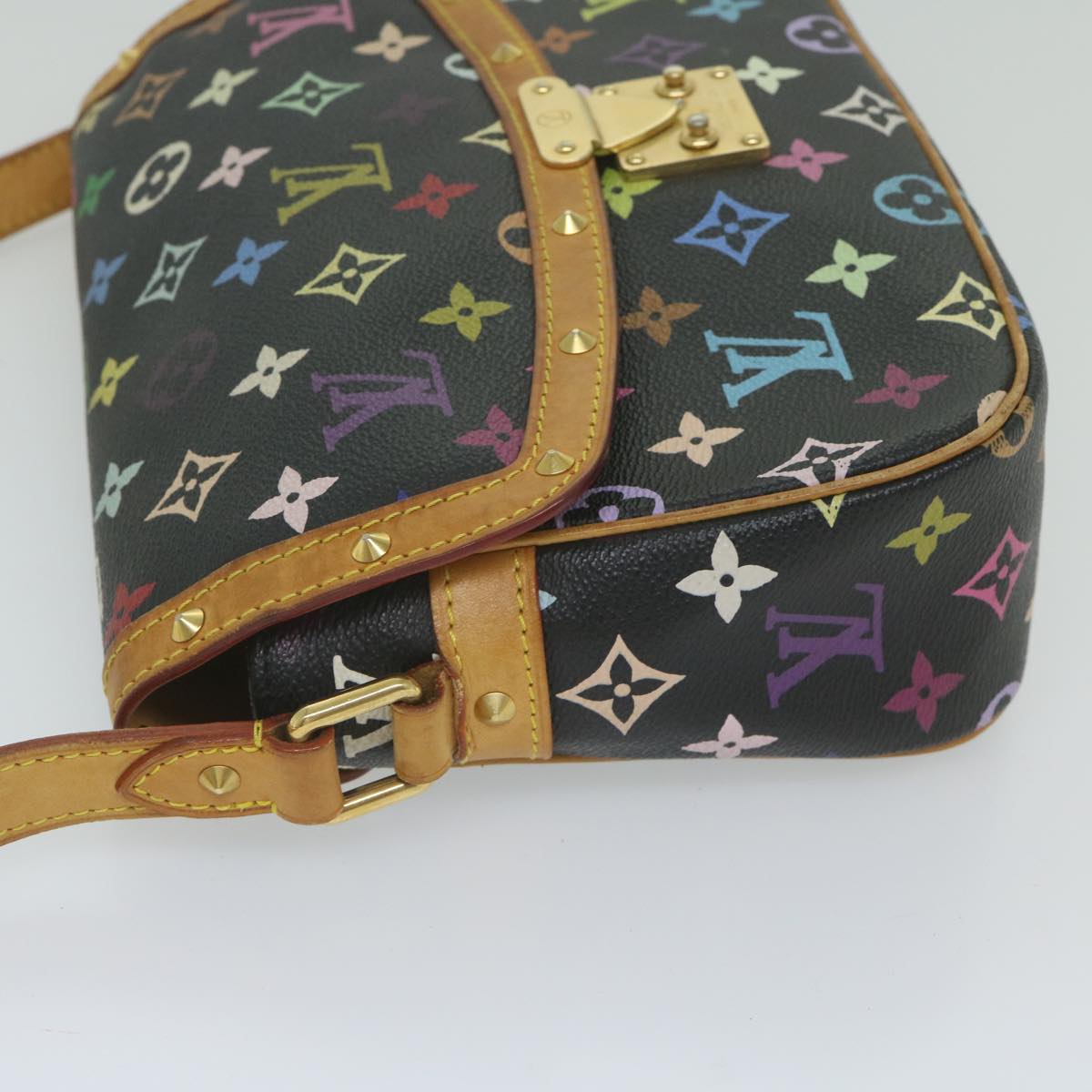 LOUIS VUITTON Monogram Multicolor Sologne Bag Black M92639 LV Auth ar10967B