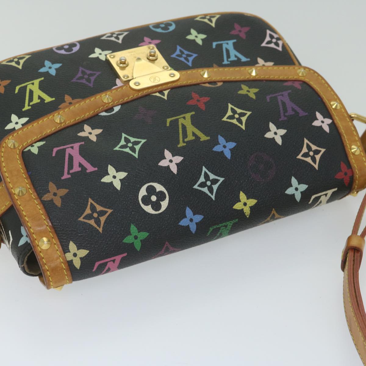 LOUIS VUITTON Monogram Multicolor Sologne Bag Black M92639 LV Auth ar10967B