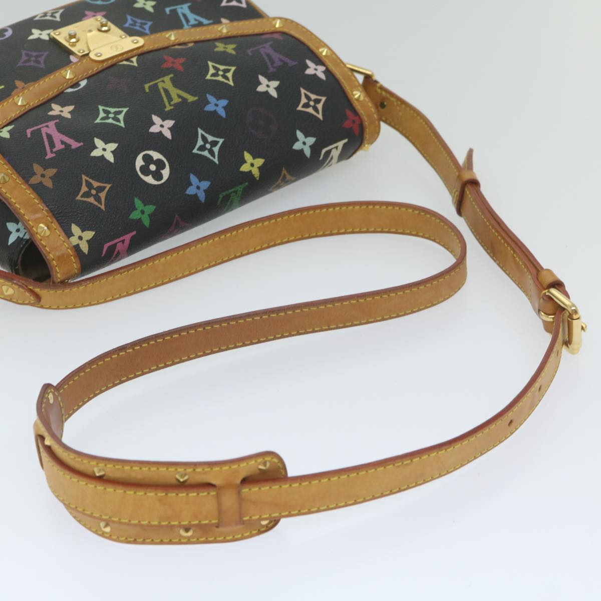 LOUIS VUITTON Monogram Multicolor Sologne Bag Black M92639 LV Auth ar10967B