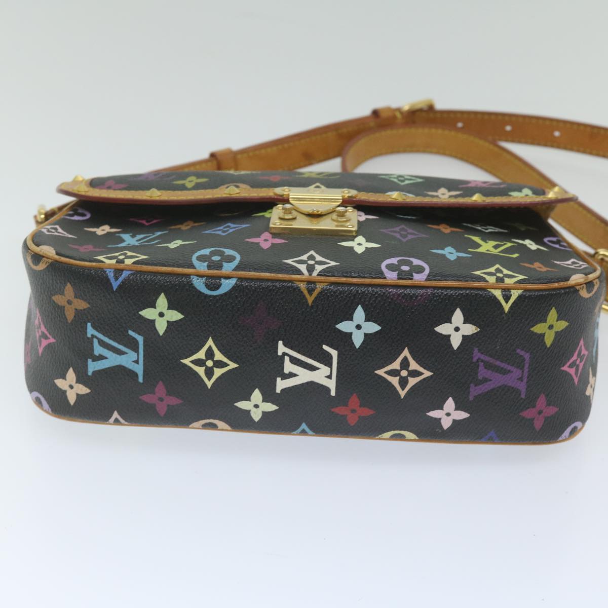 LOUIS VUITTON Monogram Multicolor Sologne Bag Black M92639 LV Auth ar10967B