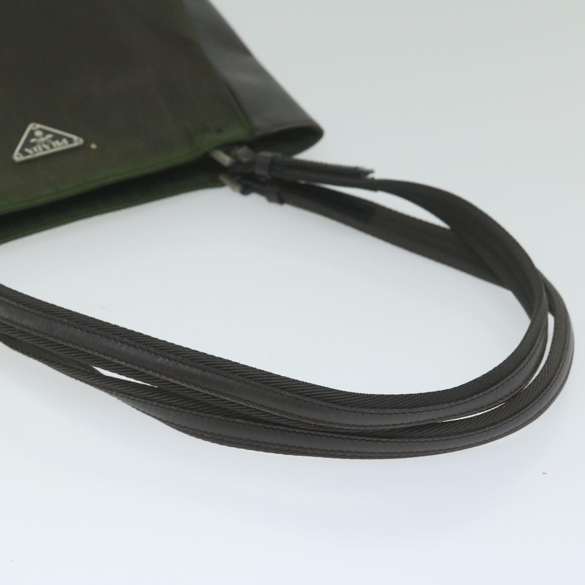 PRADA Shoulder Bag Nylon Khaki Auth ar10988B