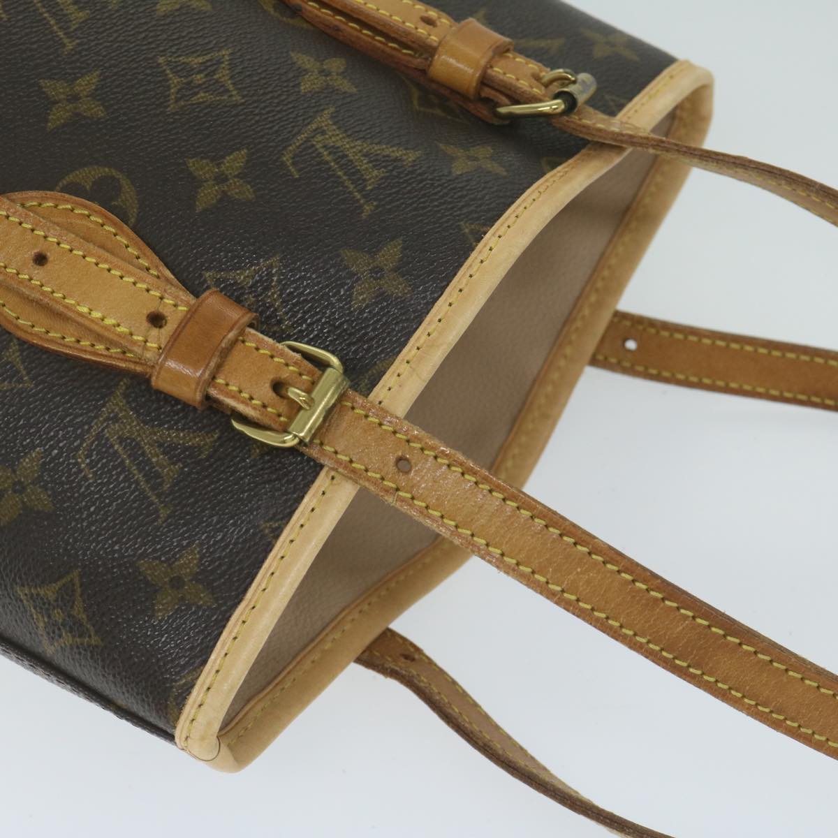 LOUIS VUITTON Monogram Bucket PM Shoulder Bag M42238 LV Auth ar11014