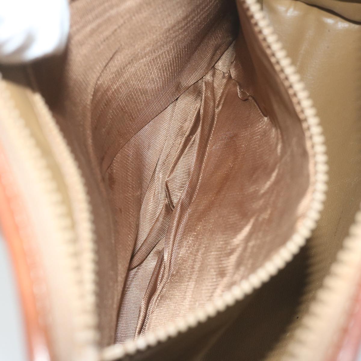 CELINE Macadam Canvas Clutch Bag PVC Leather Brown Auth ar11021