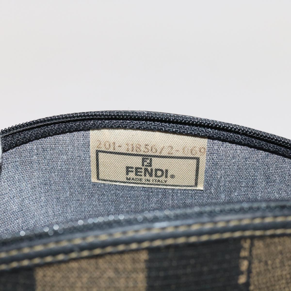 FENDI Pecan Canvas Pouch Coated Canvas Brown Auth ar11022
