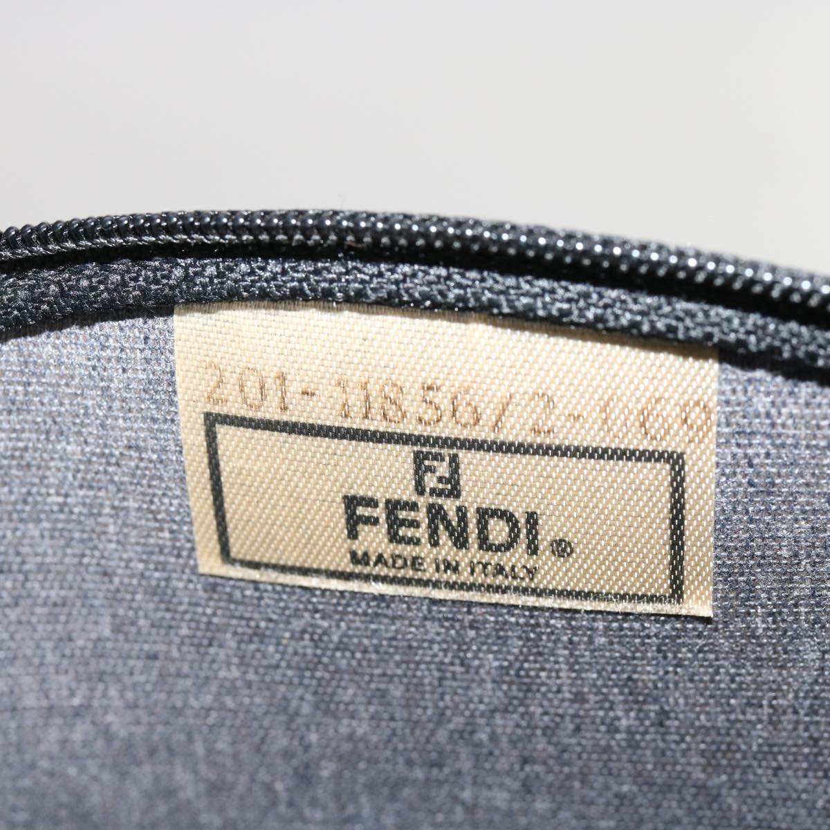 FENDI Pecan Canvas Pouch Coated Canvas Brown Auth ar11022