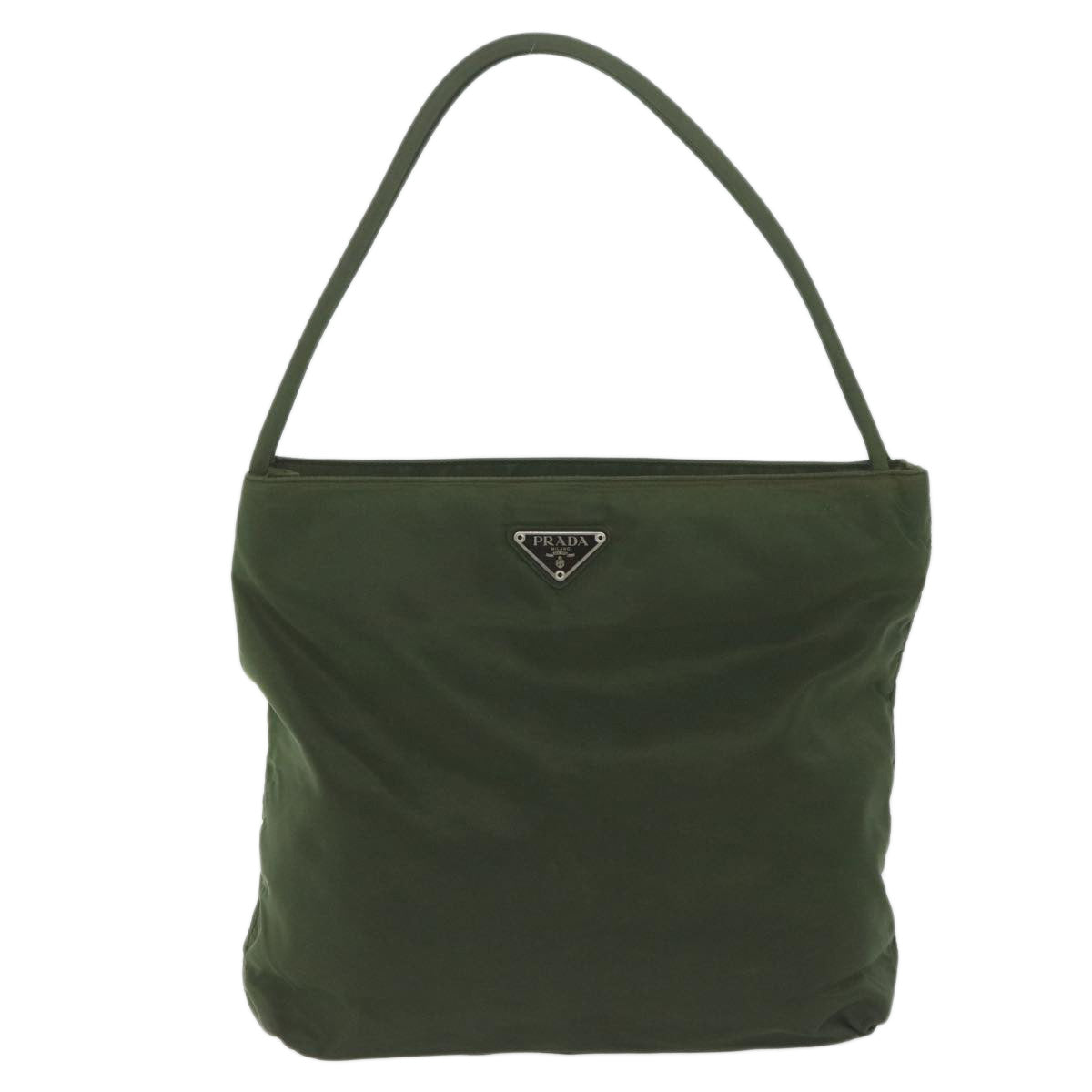 PRADA Shoulder Bag Nylon Khaki Auth ar11025