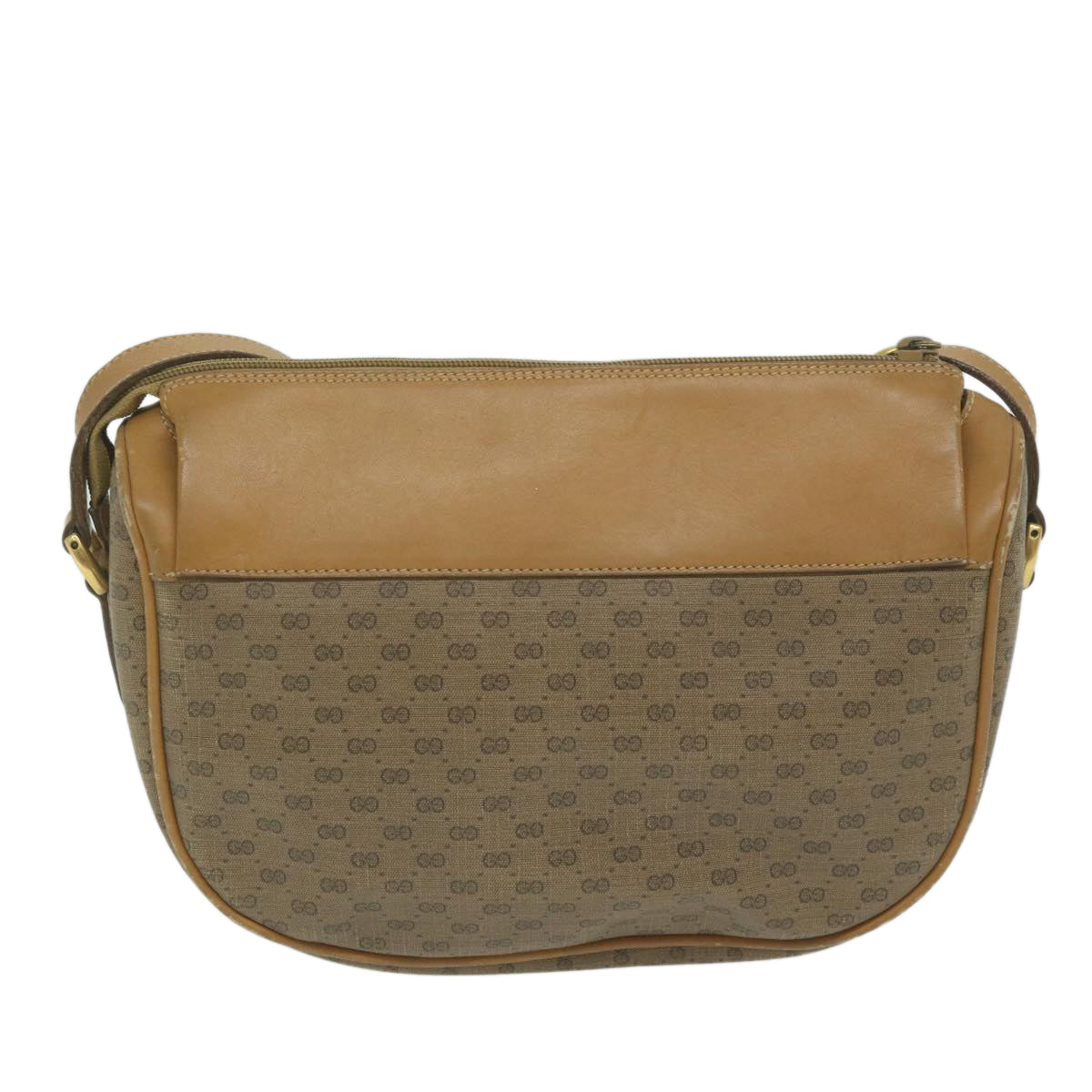 GUCCI Micro GG Canvas Shoulder Bag PVC Beige Auth ar11030